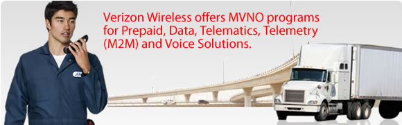 Verizon Wireless offers MVNO programs for Prepaid, Data, Telematics, Telemetry (M2M) and Voice Solutions.